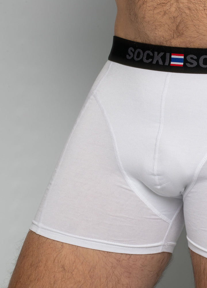 Hvide boxershorts i bambus til mænd