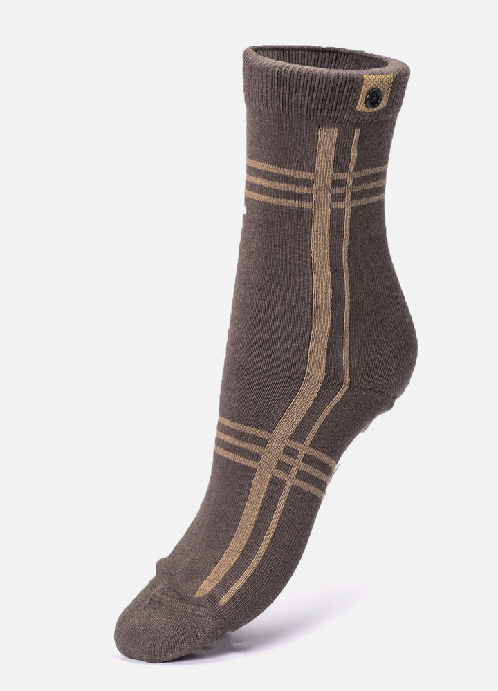 Ambel women’s cotton socks | Brown striped design