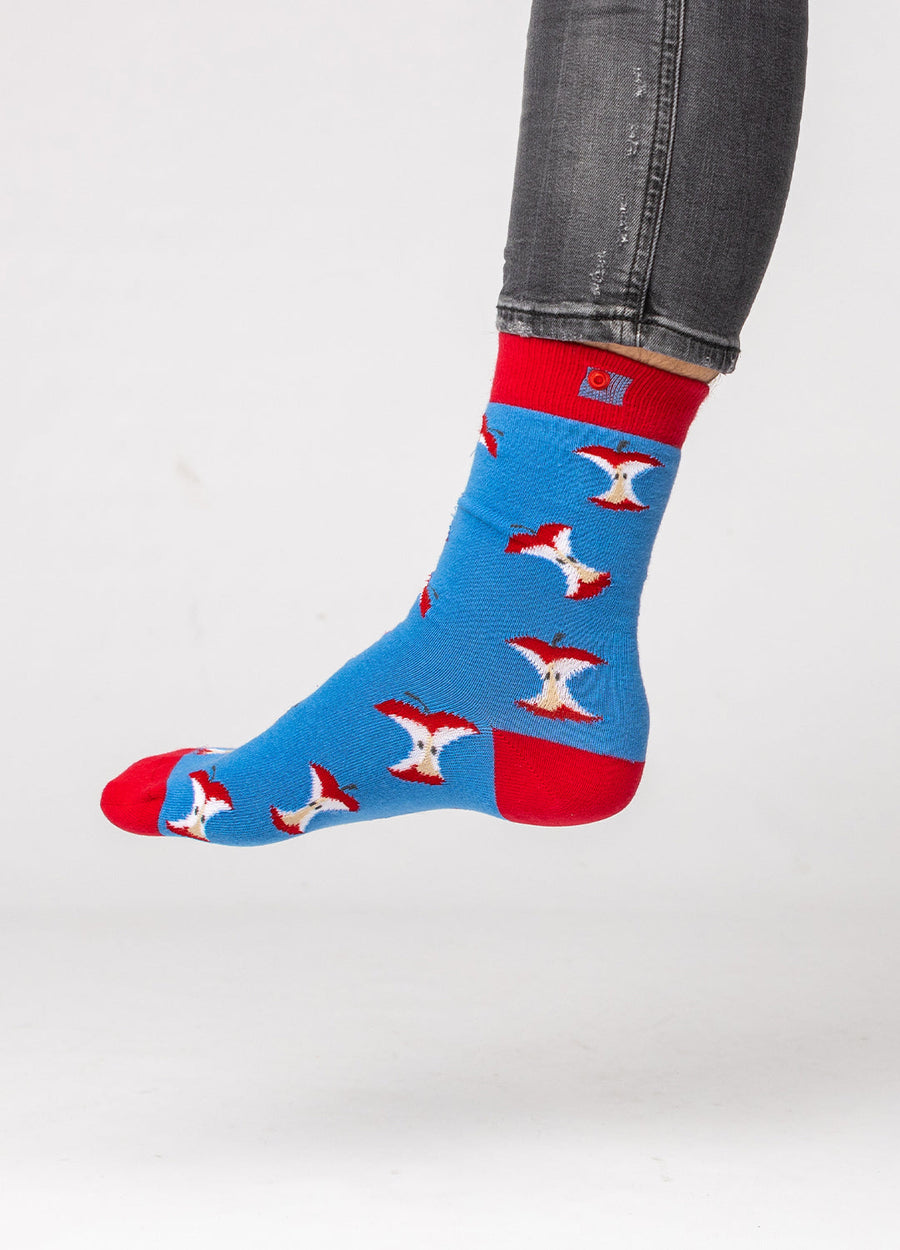 Apple motif socks