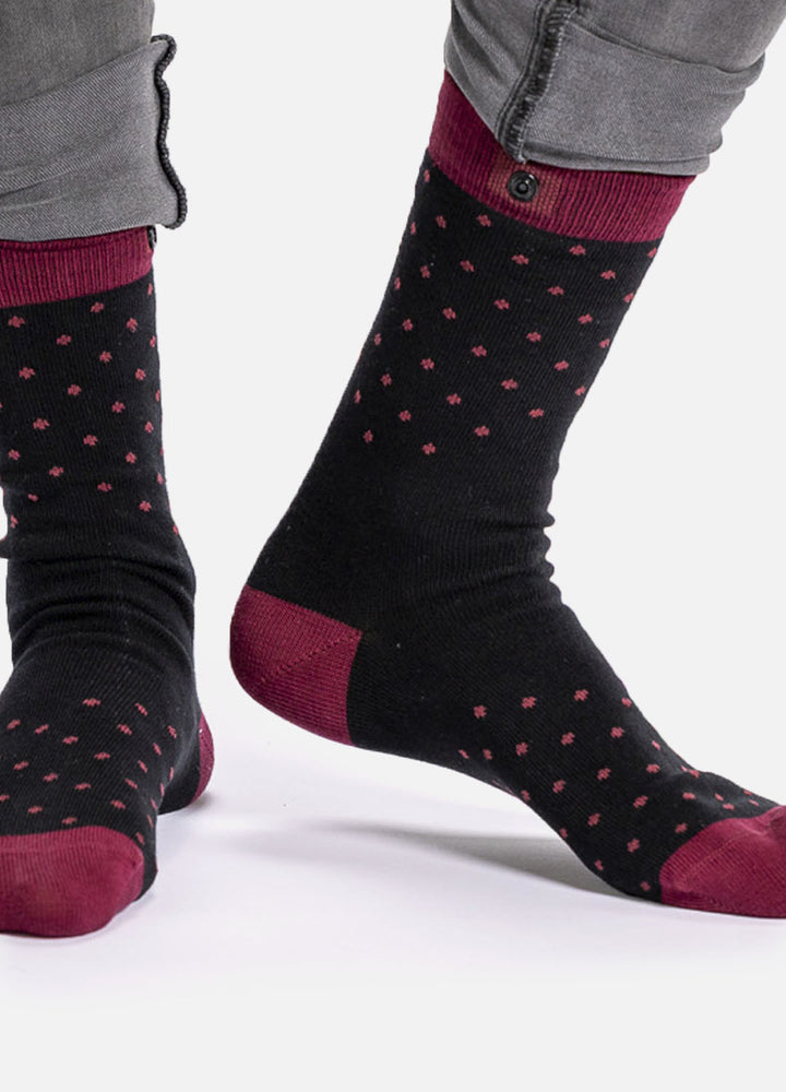 Bambra | Black with red dotted design
