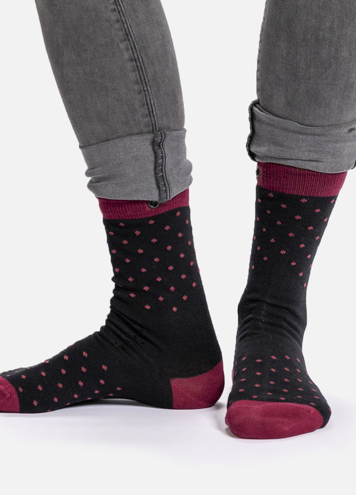 Bambra | Black with red dotted design