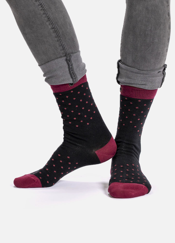 Bambra | Black with red dotted design
