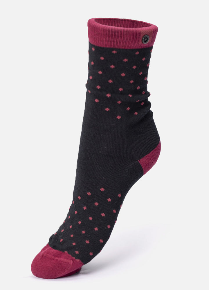 Bambra | Black with red dotted design