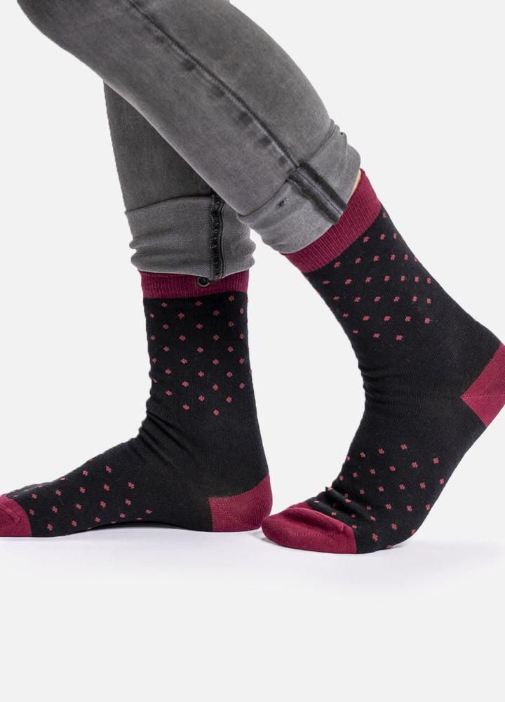 Bambra | Black with red dotted design