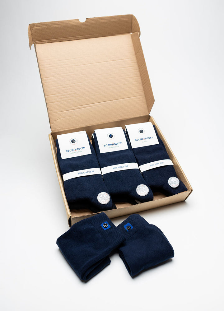 10 boks navy strømper