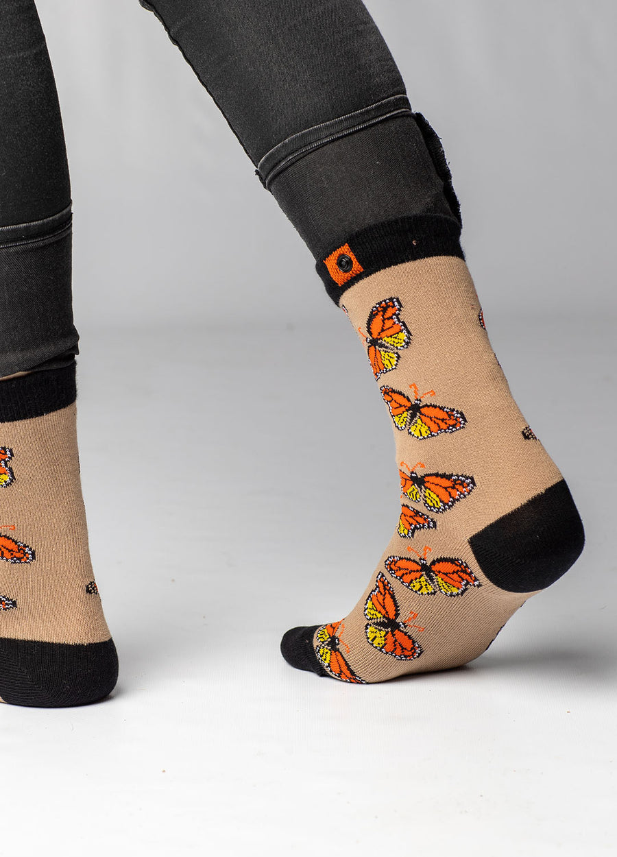 Socks with butterflys on it