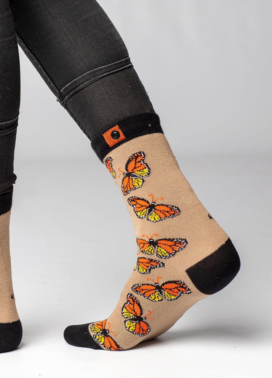 Socks with butterflys on it