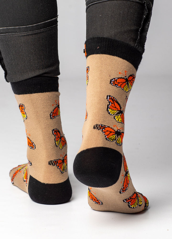 Socks with butterflys on it