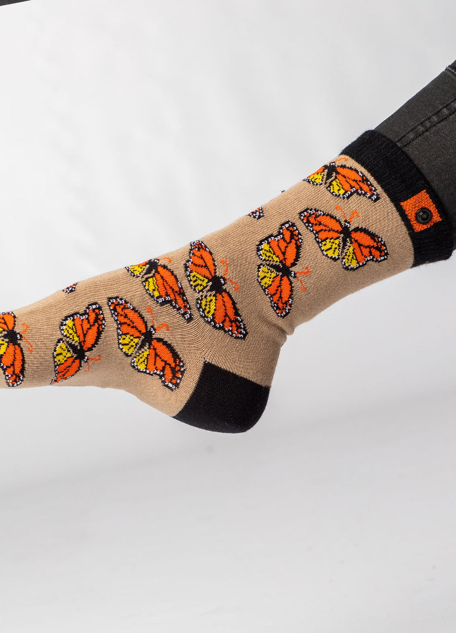 Socks with butterflys on it