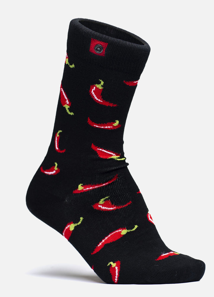 Black socks with chili on