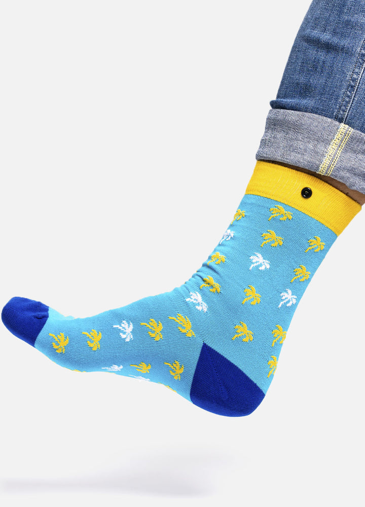 Dudee – organic cotton socks with palm pattern & button
