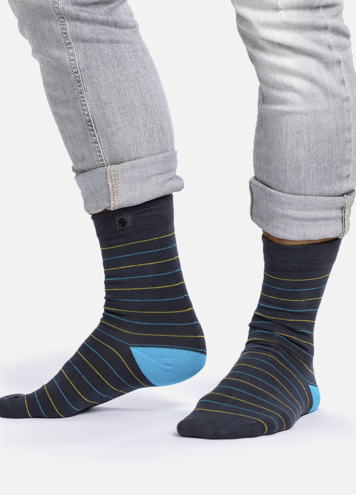 Eadda organic cotton socks | Classic stripes & smart button