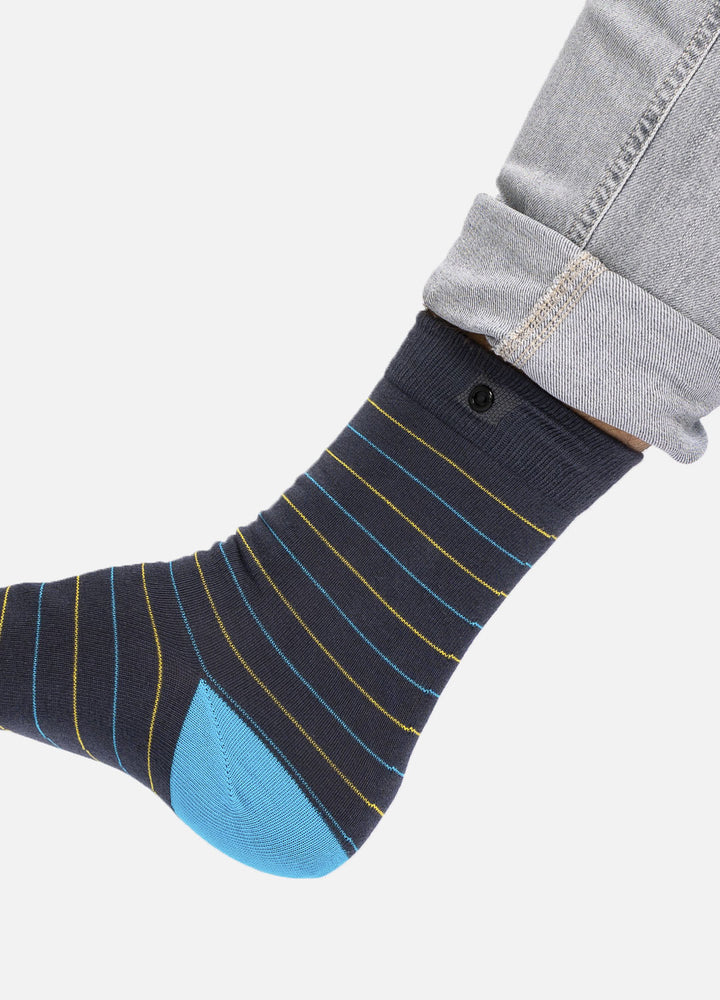Eadda organic cotton socks | Classic stripes & smart button
