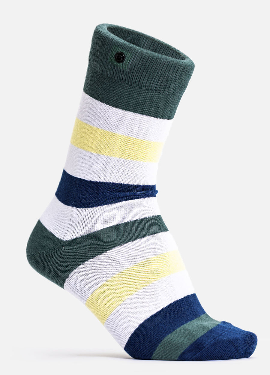 Eepa | organic socks with bold stripes & button