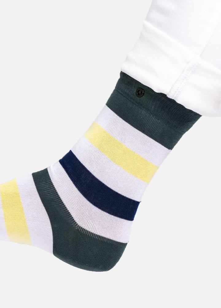 Eepa | organic socks with bold stripes & button