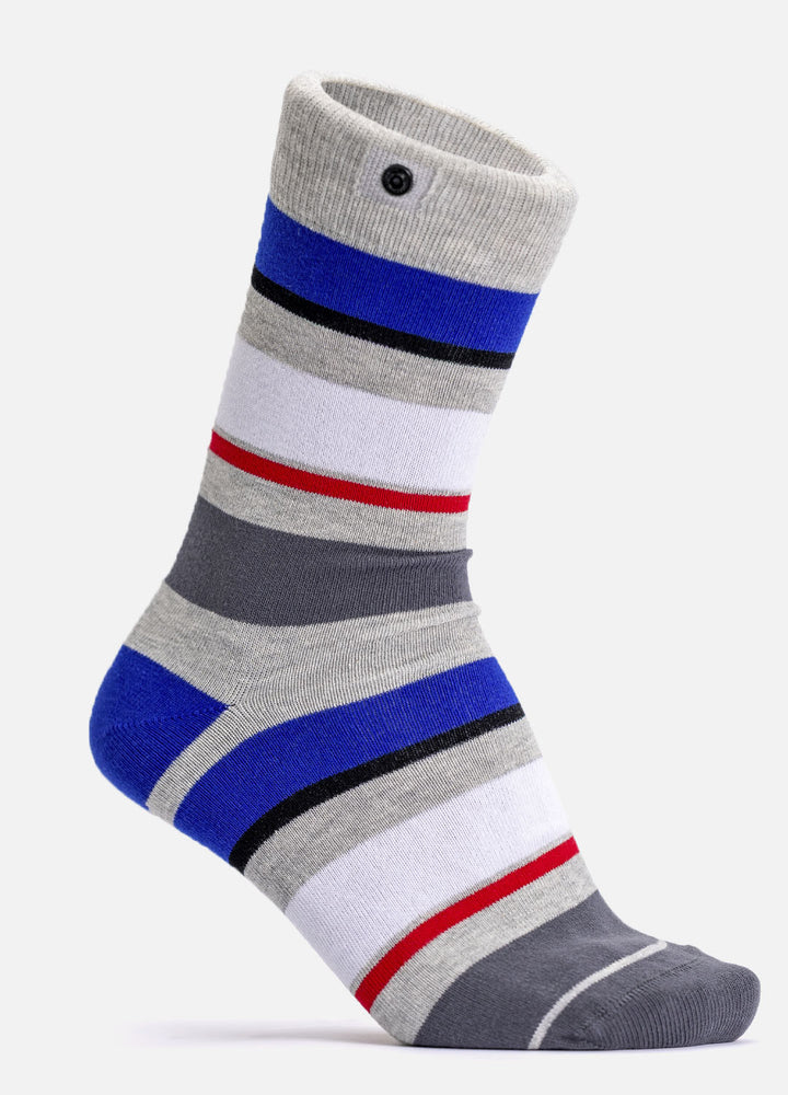 Falda – organic cotton socks with fresh stripes & button