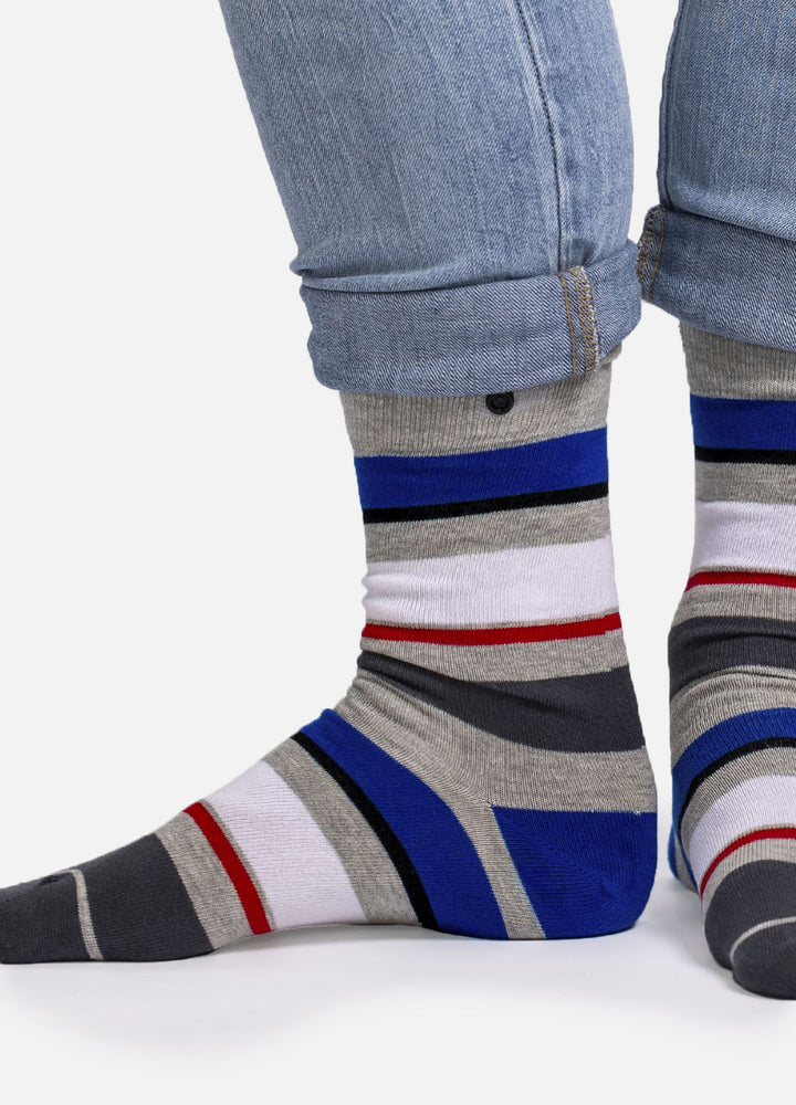 Falda – organic cotton socks with fresh stripes & button