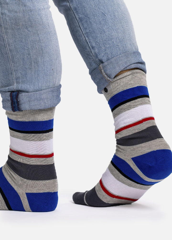Falda – organic cotton socks with fresh stripes & button