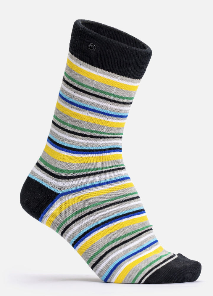 Gustee | organic cotton socks with colorful stripes & button
