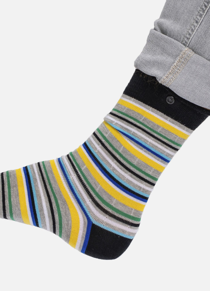 Gustee | organic cotton socks with colorful stripes & button