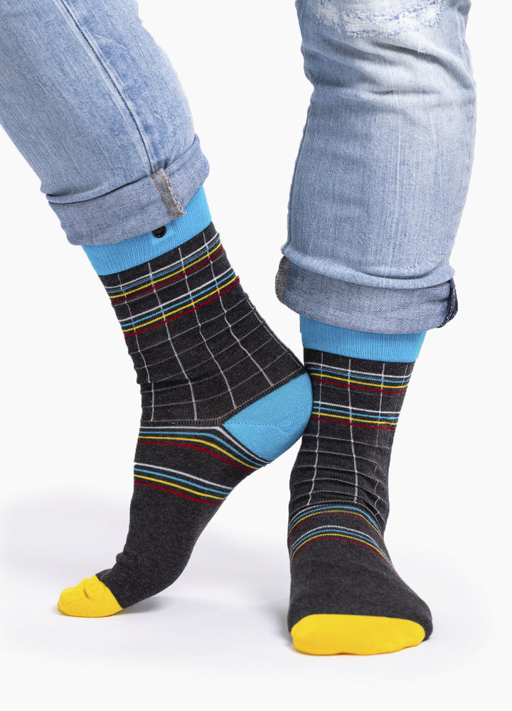 Herma | organic socks with checks & button
