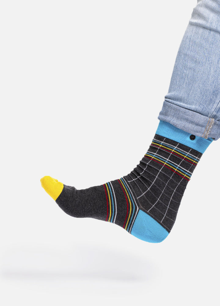 Herma | organic socks with checks & button