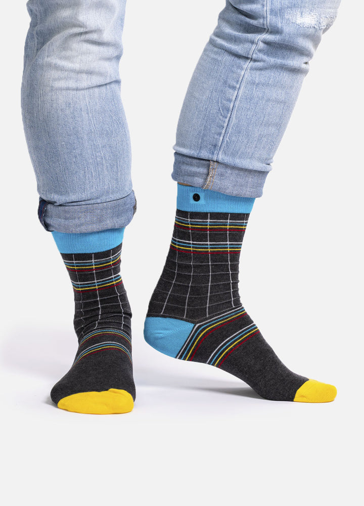 Herma | organic socks with checks & button