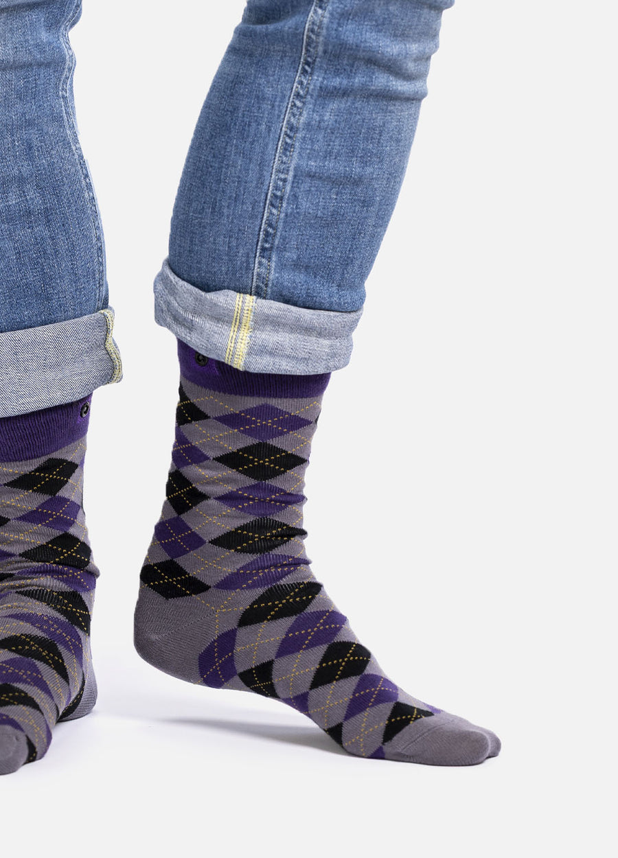 Hollace – organic cotton socks with classic pattern & button