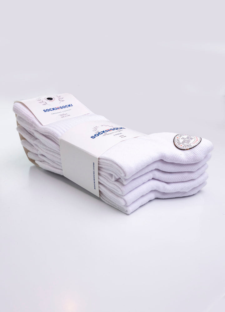Organic White Sports Socks 