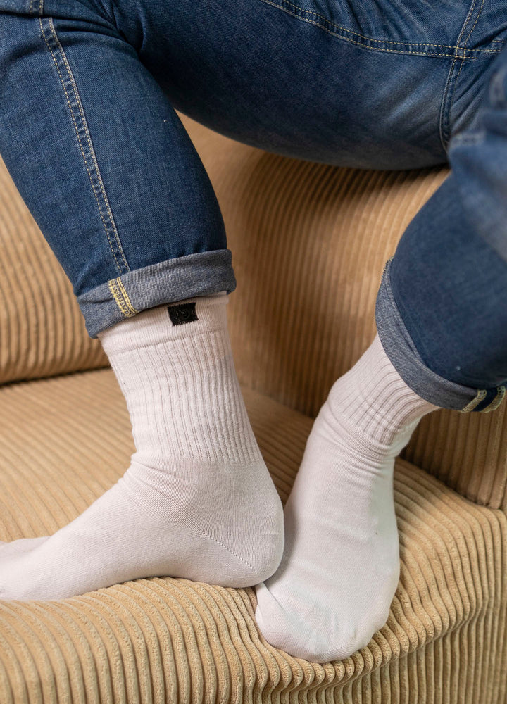 Organic White Sports Socks 