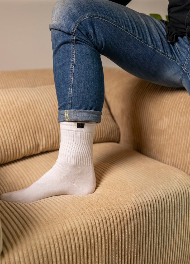 Organic White Sports Socks 