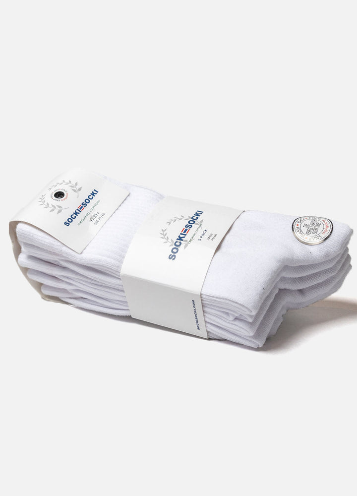 Organic White Sports Socks 