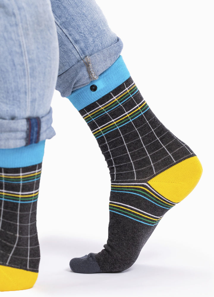 Landa | socks with checks and stripes