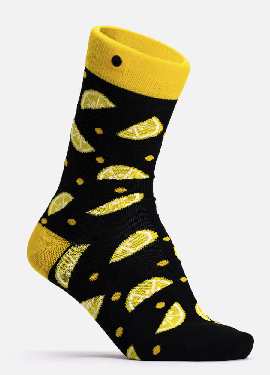Muluk – organic cotton socks with lemon and button