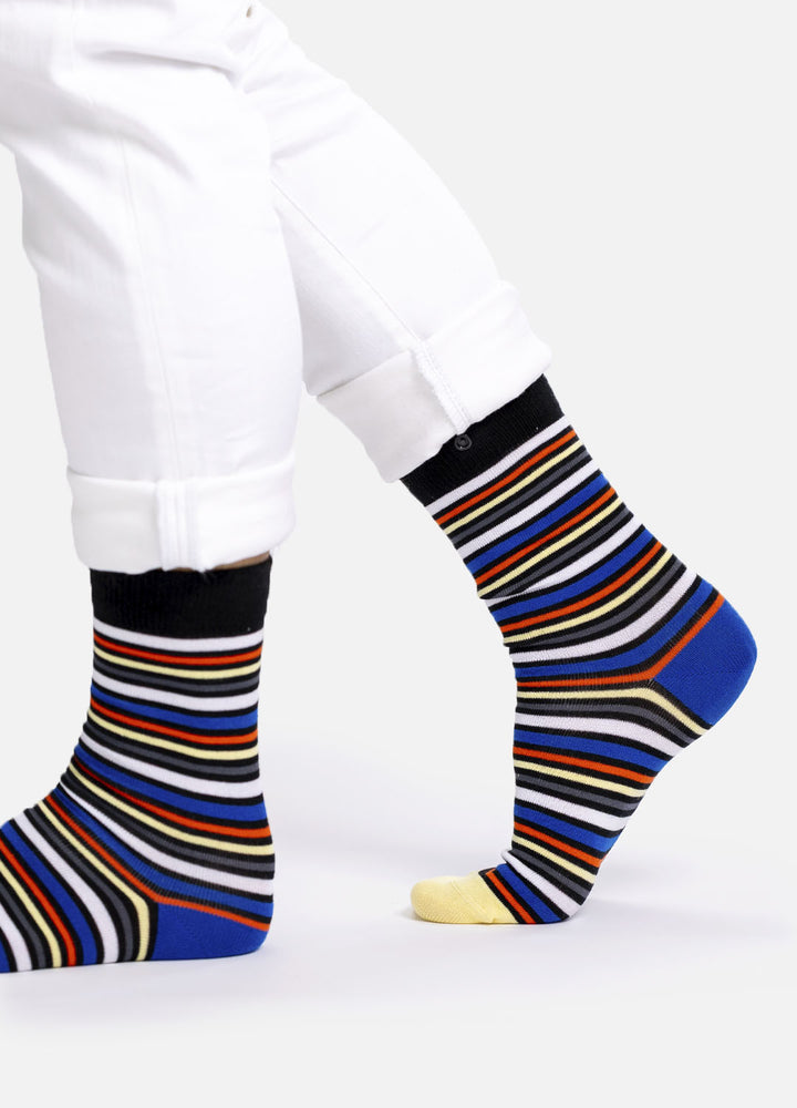 Neige – striped organic cotton socks for men
