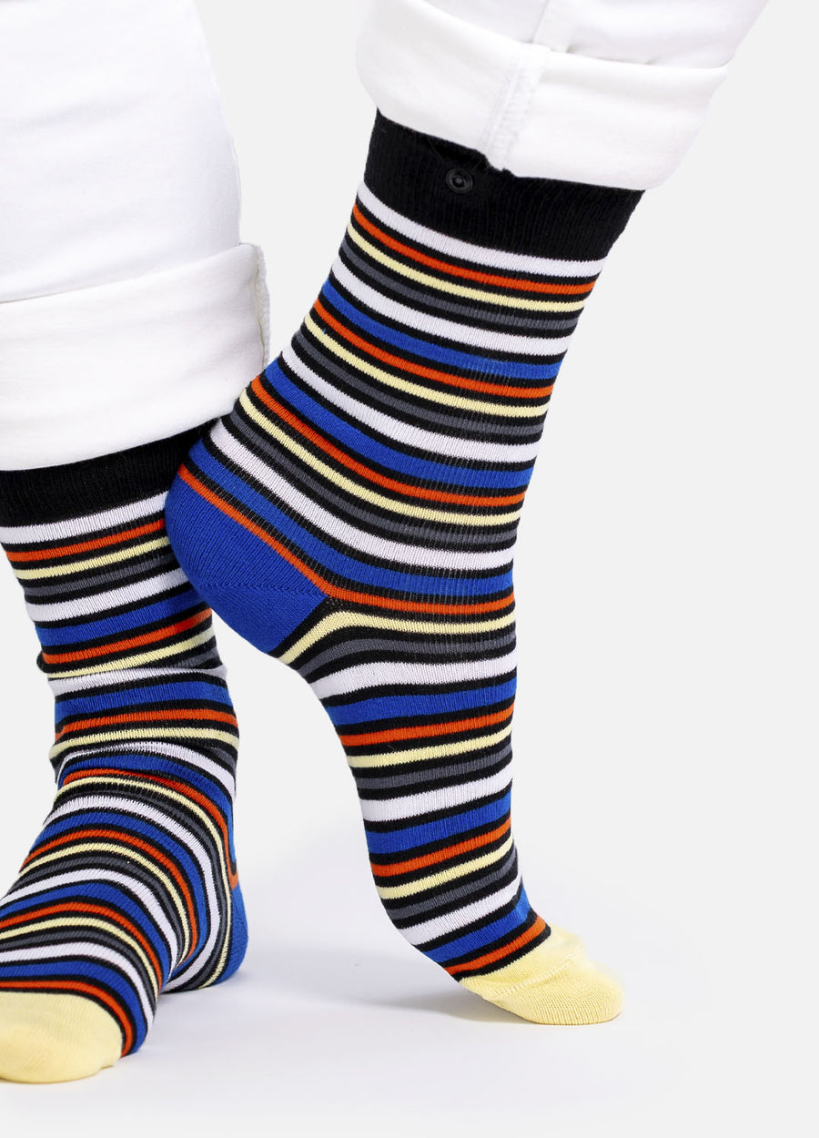 Neige – striped organic cotton socks for men