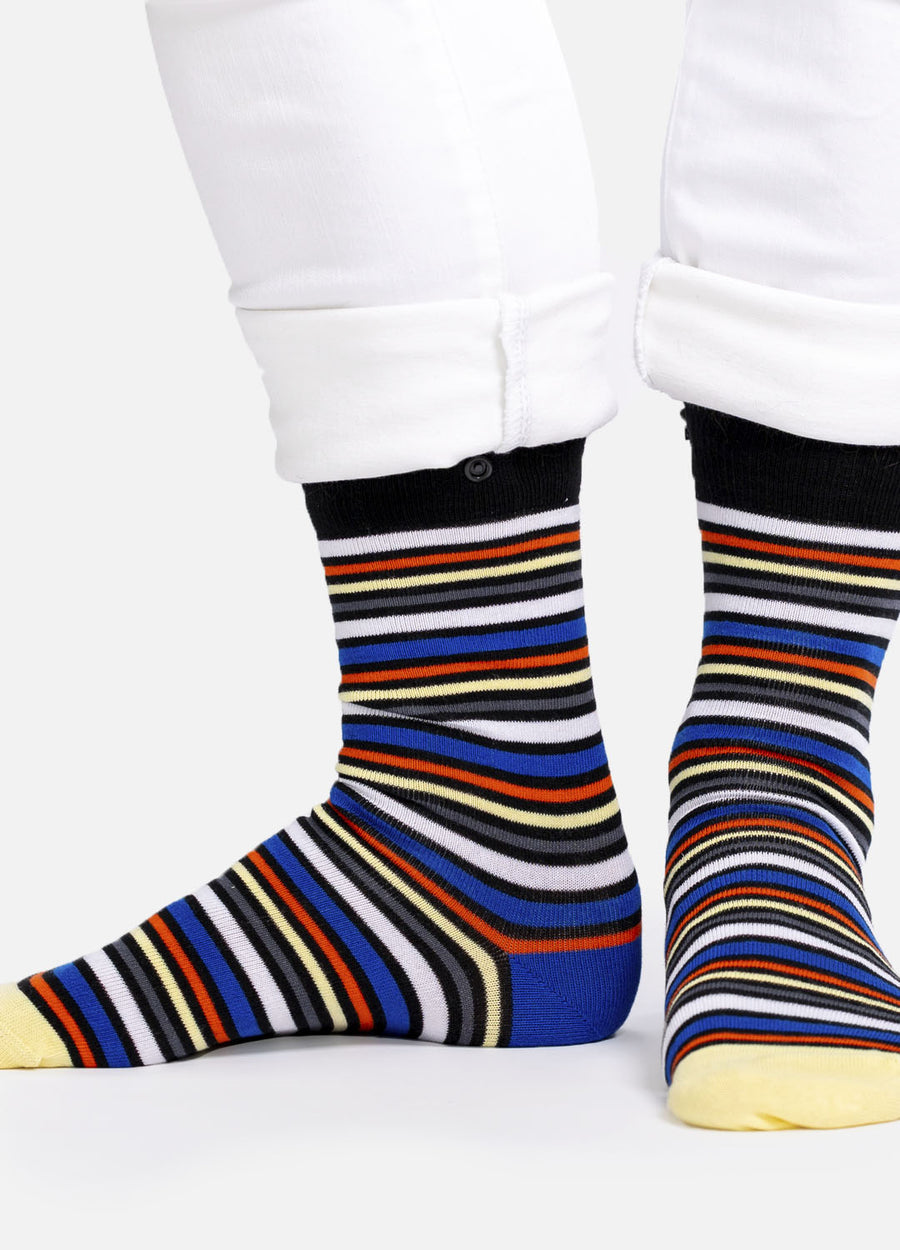 Neige – striped organic cotton socks for men