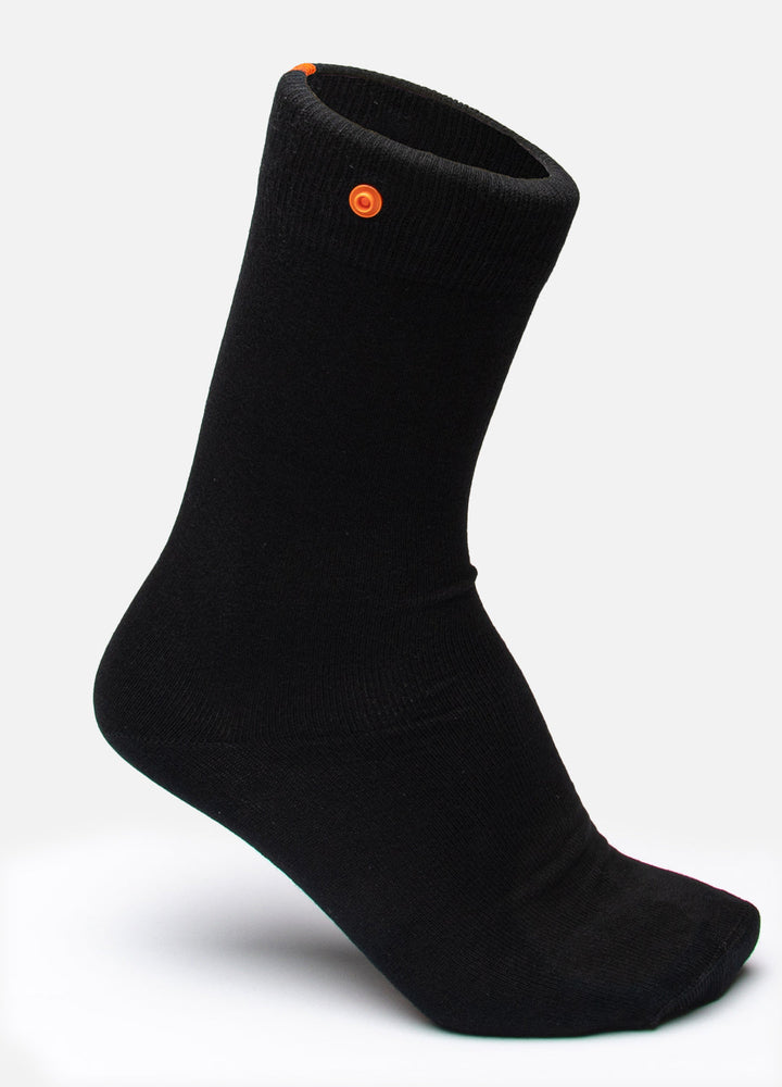10 Box Black cotton Socks | Orange button | Size. 41-46