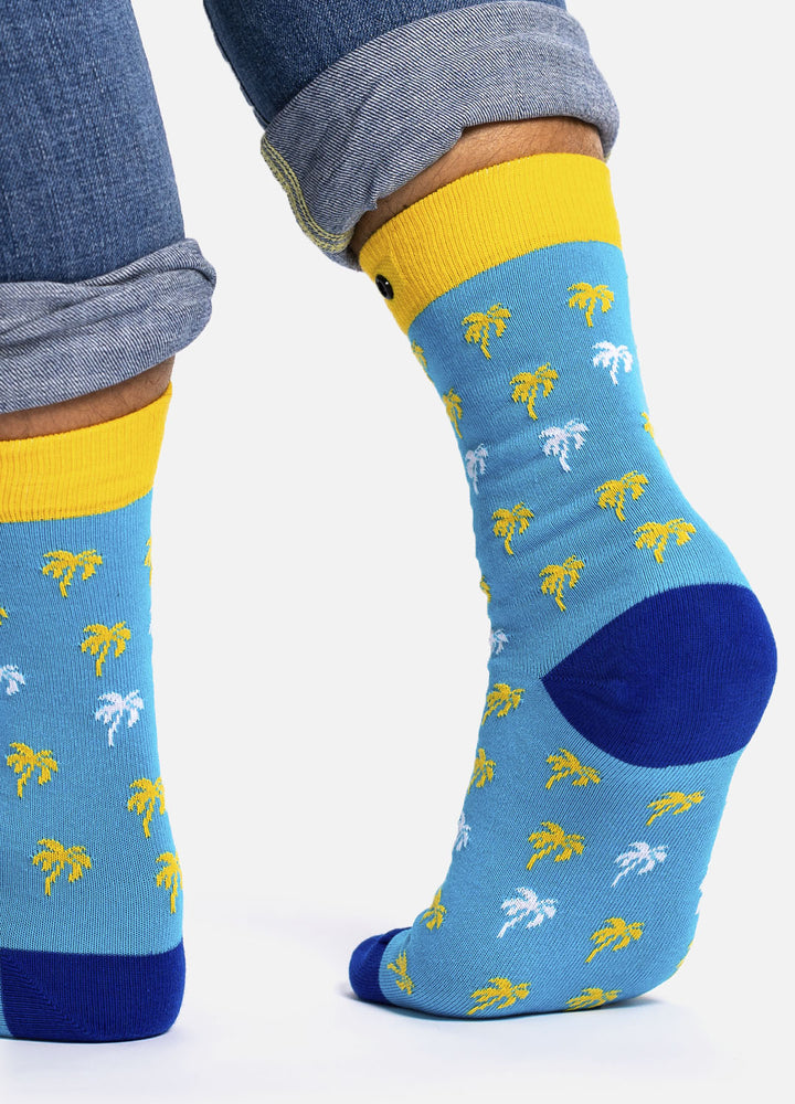 Dudee – organic cotton socks with palm pattern & button