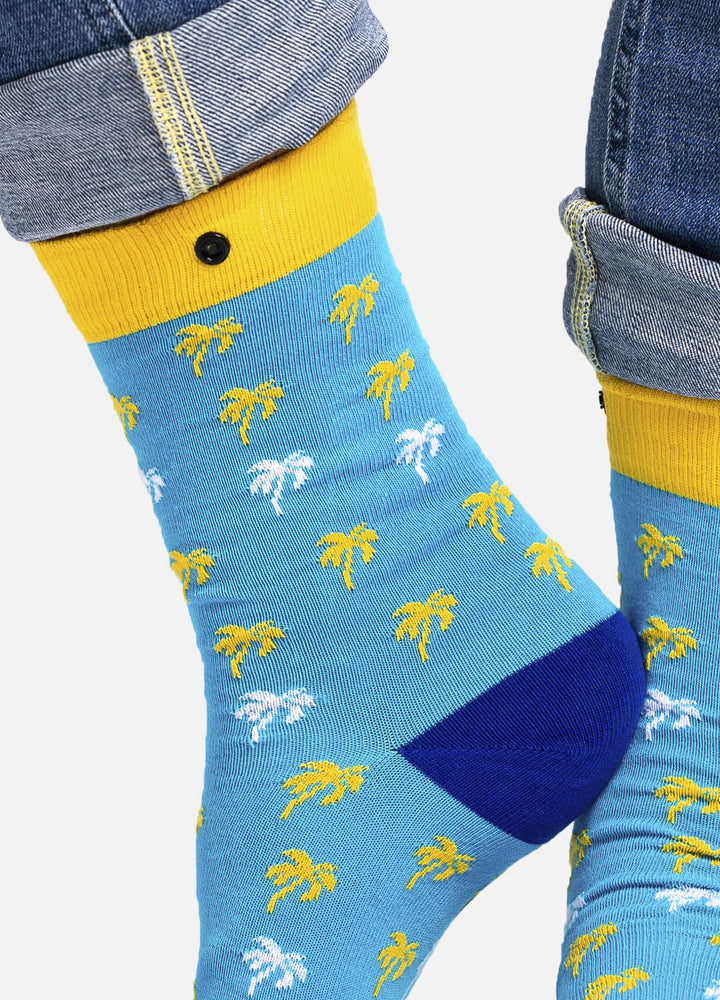 Dudee – organic cotton socks with palm pattern & button