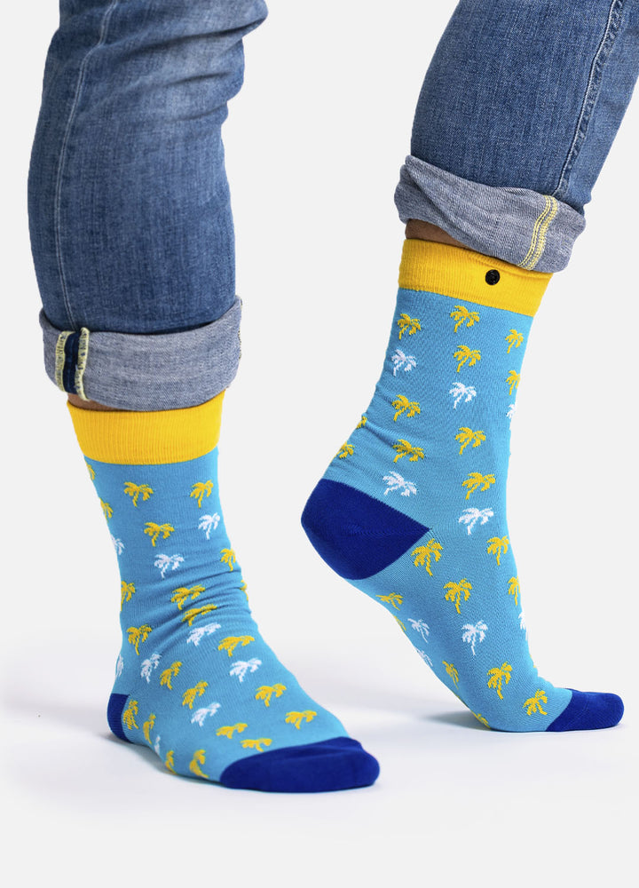 Dudee – organic cotton socks with palm pattern & button