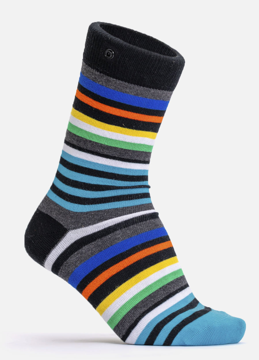 Perette | organic socks with colorful stripes & button