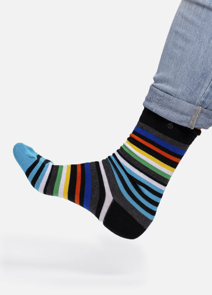 Perette | organic socks with colorful stripes & button