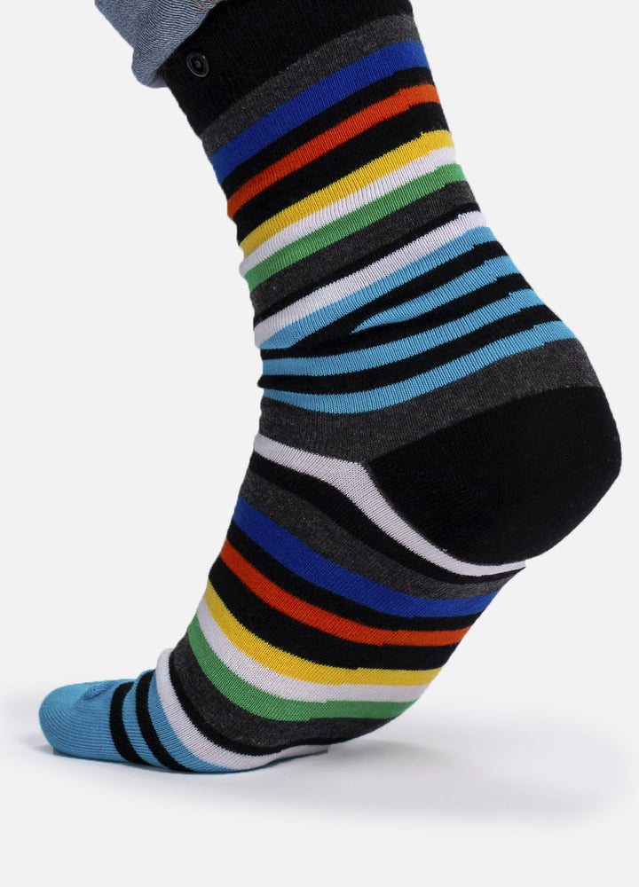 Perette | organic socks with colorful stripes & button