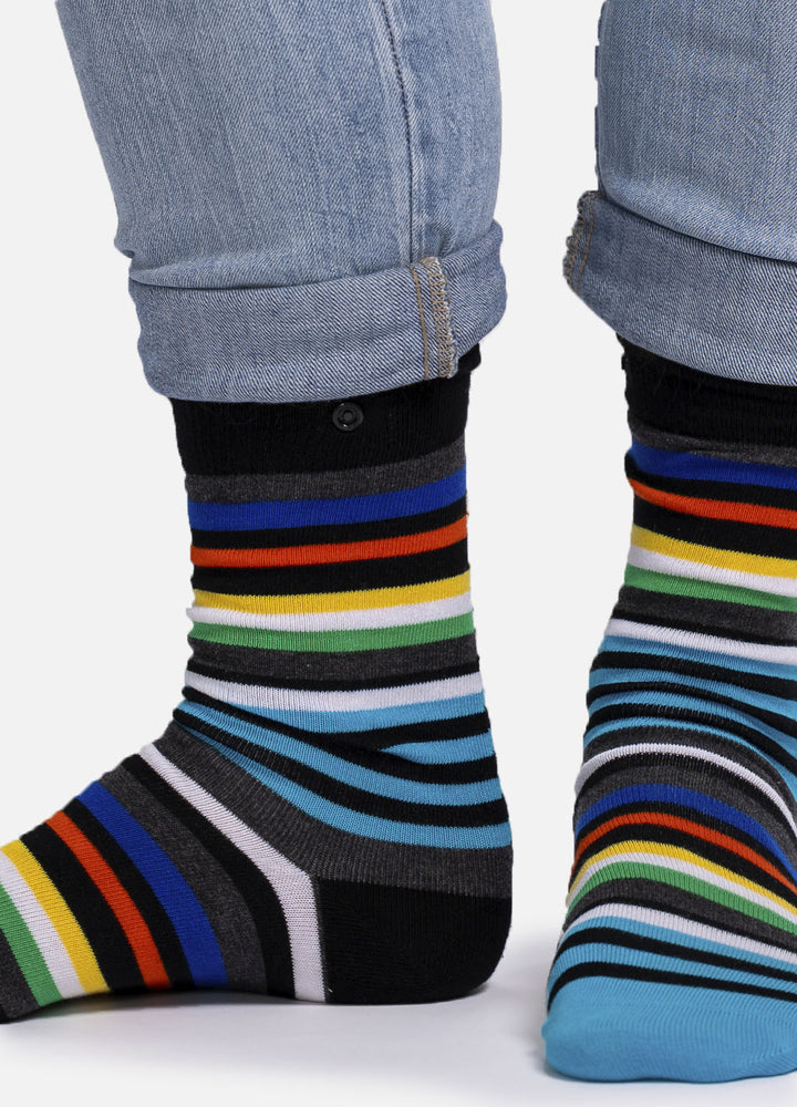 Perette | organic socks with colorful stripes & button
