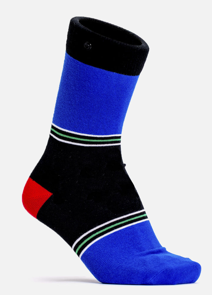 Quaoba – organic cotton socks with sporty stripes & button