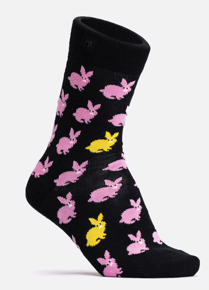 Rabbit – organic cotton socks with bunny pattern & button