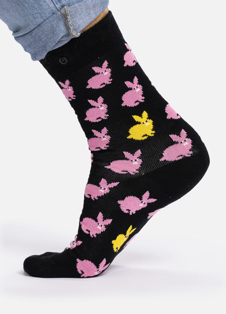 Rabbit – organic cotton socks with bunny pattern & button