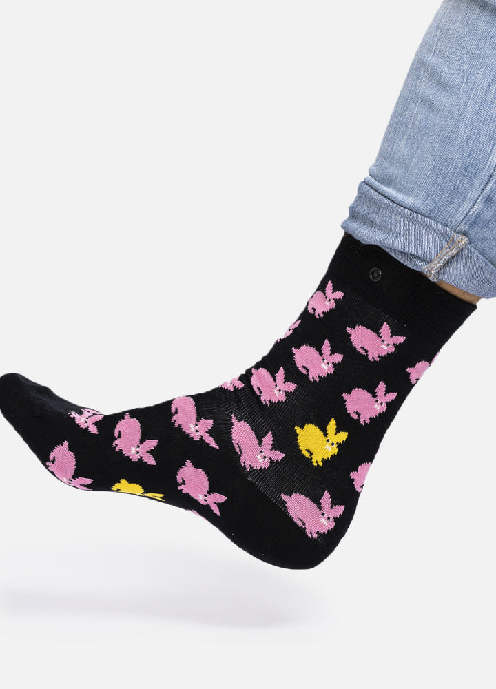 Rabbit – organic cotton socks with bunny pattern & button
