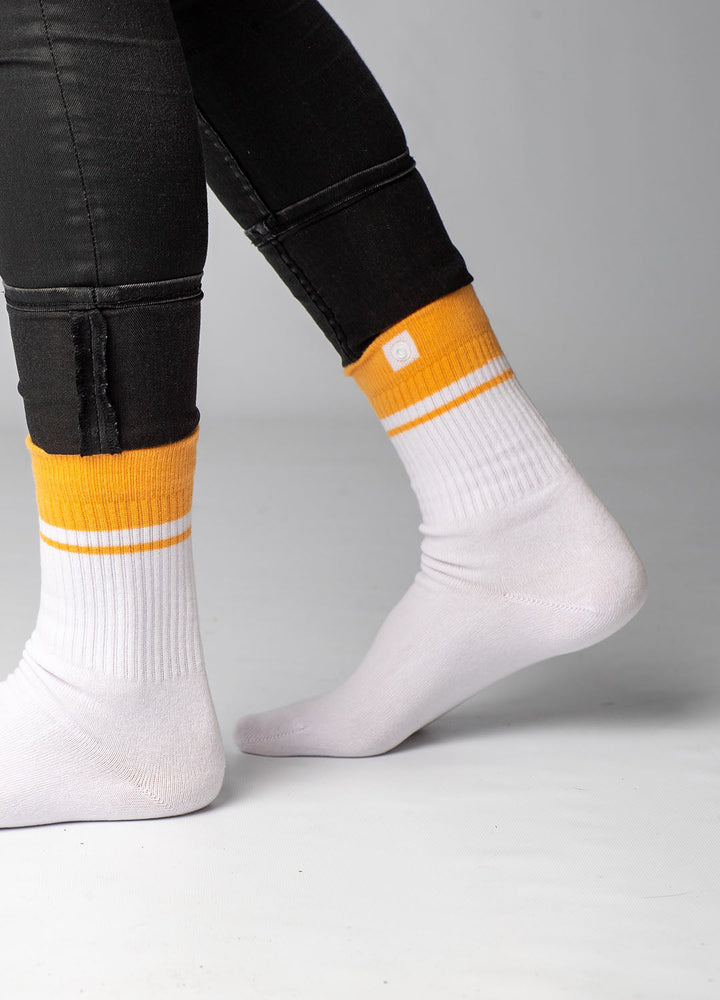 Hvide sportsstrømper i økologiske bomuld 1